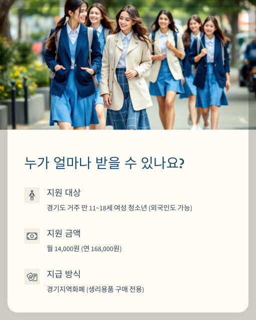 경기도 생리대 지원금