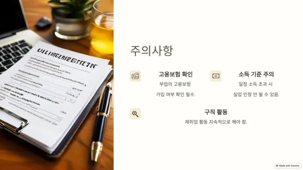투잡 실업급여 주의사항
